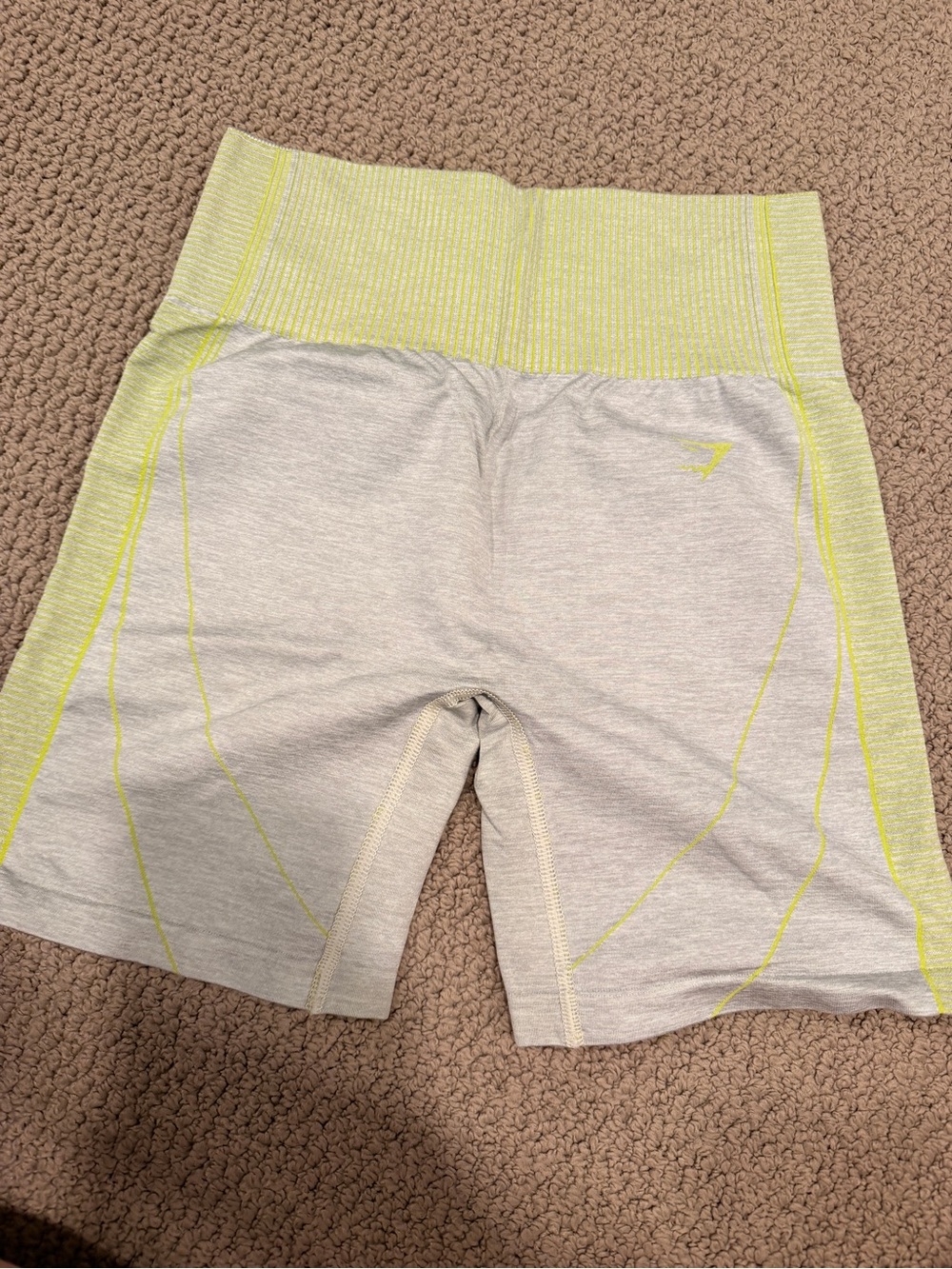 Gymshark Kids Grey Leggings with Neon Yellow Trim